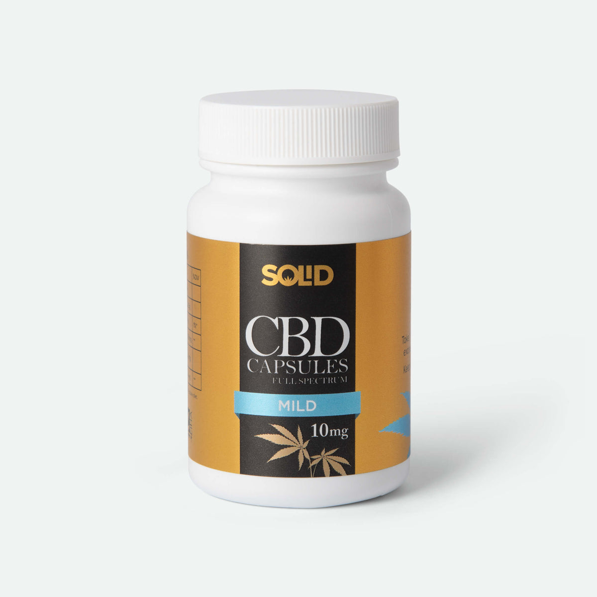 SOLID CBD capsules 10 mg - potje met 30 capsules, vooraanzicht