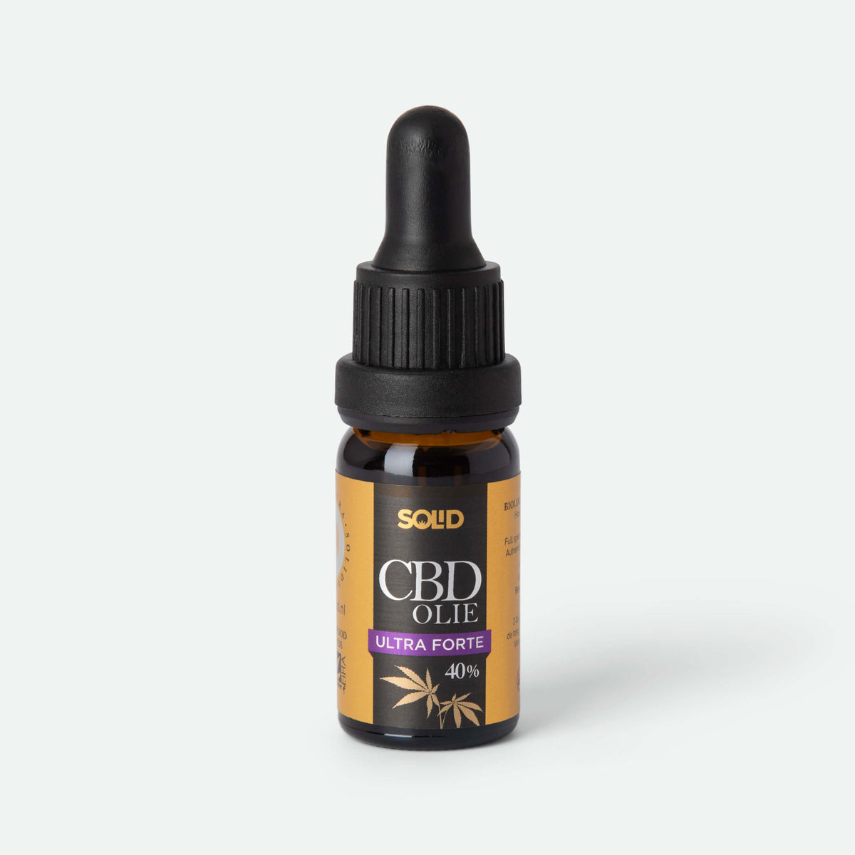 SOLID CBD olie Ultra Forte 40% - 10 ml pipetflesje, vooraanzicht