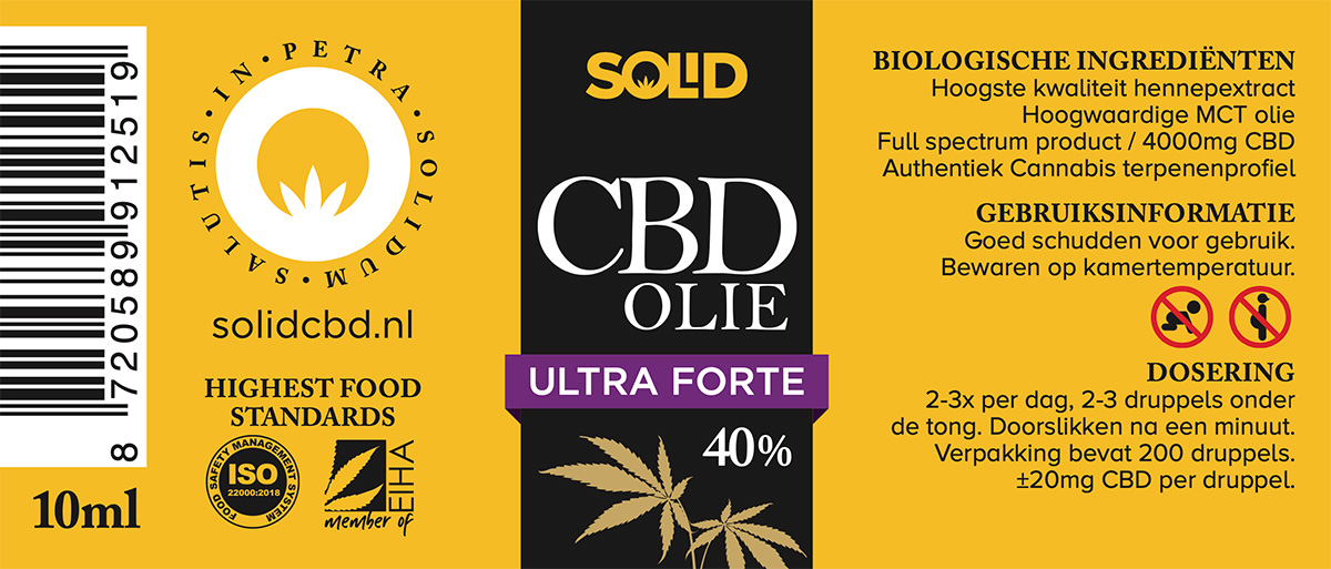 Solid CBD olie 40% Label
